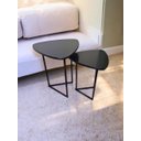 Ver imagem 2 de Mesa Lateral Sofa Moderna Jade New Kit com 2 Industrial Luxo