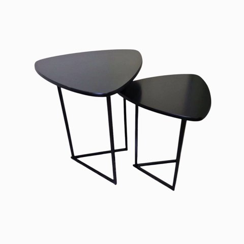 Mesa Lateral Sofa Moderna Jade New Kit com 2 Industrial Luxo