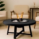Ver imagem 1 de Mesa de Centro Champanheira Zaffi Tampo Alumínio Redondo Ripado Preto com Balde 9 Litros - Arkell