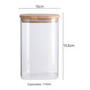 Ver imagem 3 de Kit 2 Potes de Vidro Hermético 1100ml Tampa Bambu Quadrado Oikos Borea Cozinha Mantimentos Temperos