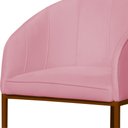 Ver imagem 4 de Poltrona Estilo Banqueta Decorativa Mia Suede Base Metal Bronze - Estopar Poltrona Mia Suede Rosa