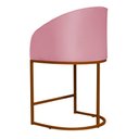 Ver imagem 3 de Poltrona Estilo Banqueta Decorativa Mia Suede Base Metal Bronze - Estopar Poltrona Mia Suede Rosa