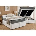 Ver imagem 3 de Cama Box Baú Queen + Colchão Molas Kappesberg Ensacadas Serene + Base Crc Courano White