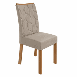 Par de Cadeiras Lopas Rayla - Tecido Linho Rinzai Bege Amendoa Clean - 3640 - 1
