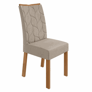 Par de Cadeiras Lopas Rayla - Tecido Linho Rinzai Bege Amendoa Clean - 3640