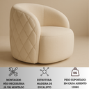 Ver imagem 5 de Poltrona Estofada Orgânica Redonda Confortável Moderna em Bouclé Bege P/ Sala Luxo Recepção Hall
