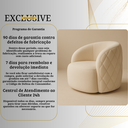 Ver imagem 7 de Poltrona Estofada Orgânica Redonda Confortável Moderna em Bouclé Bege P/ Sala Luxo Recepção Hall