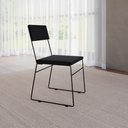 Ver imagem 2 de Kit 4 Cadeiras de Jantar Málaga Veludo Preto para Mesa Sala Cozinha Conforto e Decoração - Preto