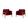 KIT 2 POLTRONA DECORATIVA MILÃO LUXO DORA BELA - 0124 bordô - 1