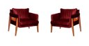 Ver imagem 1 de KIT 2 POLTRONA DECORATIVA MILÃO LUXO DORA BELA - 0124 bordô