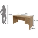 Ver imagem 7 de Mesa para Escritório Reversível 155 Cm 3 Gavetas Amêndoa