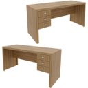 Ver imagem 4 de Mesa para Escritório Reversível 155 Cm 3 Gavetas Amêndoa