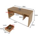 Ver imagem 6 de Mesa para Escritório Reversível 155 Cm 3 Gavetas Amêndoa
