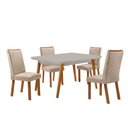 Ver imagem 1 de Mesa de Jantar Copper 120cm Madeira Tampo Vidro Canto Copo com 4 Cadeiras Lira