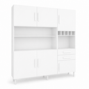 Ver imagem 1 de Kit Cozinha Lisboa 6 Portas 2 Gavetas Formimóveis Cor Branco