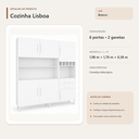 Ver imagem 4 de Kit Cozinha Lisboa 6 Portas 2 Gavetas Formimóveis Cor Branco