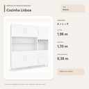 Ver imagem 3 de Kit Cozinha Lisboa 6 Portas 2 Gavetas Formimóveis Cor Branco