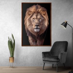 Quadro Decorativo Leão Judá Sala Quart Moldura CxAlta 100x66 Arte na Arte Moldura Madeira - 2