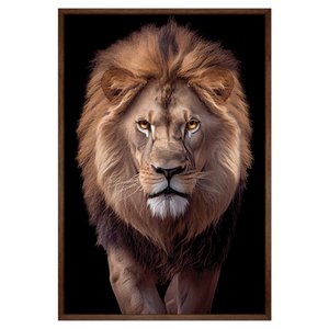 Quadro Decorativo Leão Judá Sala Quart Moldura CxAlta 100x66 Arte na Arte Moldura Madeira