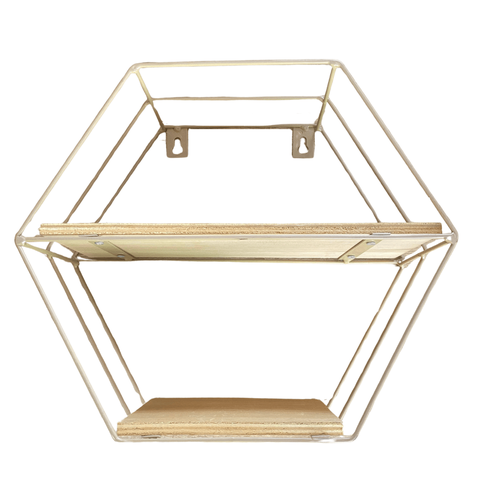 Prateleira Decorativa de Metal com 2 Prateleiras de Madeira:25 Alt X 30 Larg X 11 Prof