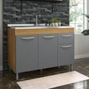 Ver imagem 2 de Balcão 1,19 para Pia Home – 3 Portas 1 Gaveta Mdp 120cm – Fiorello