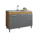 Ver imagem 1 de Balcão 1,19 para Pia Home – 3 Portas 1 Gaveta Mdp 120cm – Fiorello