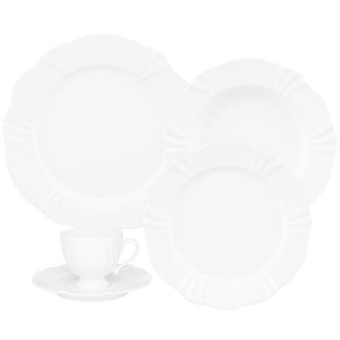 Aparelho de Jantar e Chá Oxford White, 20 Peças, Porcelana - W613-9801