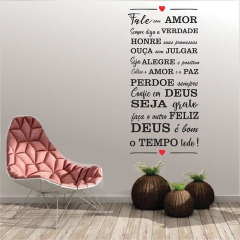 Adesivo De Parede Frase Fale com Amor, sempre diga a verdade
