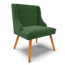 Ver imagem 1 de Cadeira Estofada para Sala de Jantar Pés Palito Lia Suede Verde - Ibiza