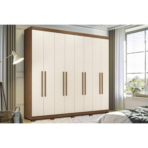Guarda Roupa 8 Portas e 4 Gavetas C- Pés Master New 8.4 Jatobá-areia - Santos Andirá
