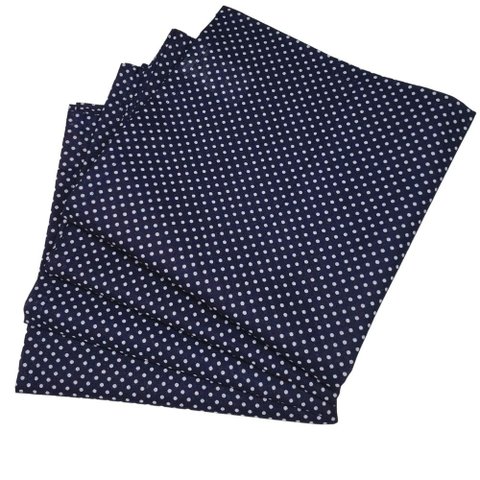 Kit 4 Guardanapos de Tecido Algodão Poá Azul Marinho 39cmx39cm