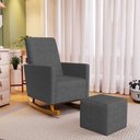 Ver imagem 6 de Poltrona de Amamentação com Balanço Ravena W01 Linho Cinza Escuro - Lyam Decor