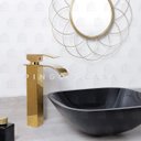 Ver imagem 2 de Torneira para banheiro cascata misturador monocomando alta Paraná Pingoo.casa - Dourado