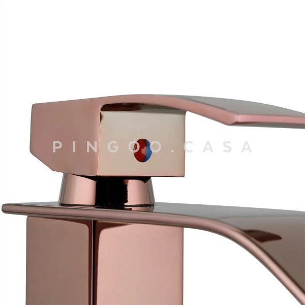 Torneira para banheiro cascata misturador monocomando alta Paraná Pingoo.casa - Dourado rose - 3