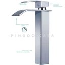 Ver imagem 5 de Torneira para banheiro cascata misturador monocomando alta Paraná Pingoo.casa - Cromado - Prata