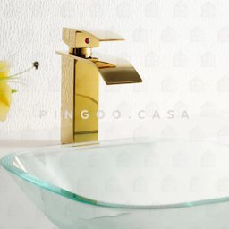 Torneira para banheiro cascata Misturador Monocomando Baixa Paraná Pingoo.casa - Dourado - 2