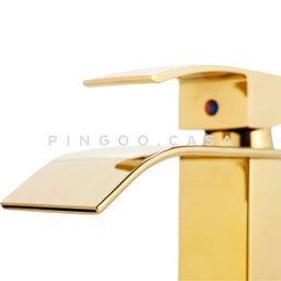 Torneira para banheiro cascata Misturador Monocomando Baixa Paraná Pingoo.casa - Dourado - 4