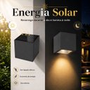Ver imagem 3 de Kit 2 Arandelas sem Fio Solar LED Cube Ourolux 3000k IP65 Área Externa Jardim