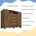 Ver imagem 3 de Comoda Rack 2p 4g Madri 121 Cm Malbec Incp