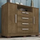 Ver imagem 2 de Comoda Rack 2p 4g Madri 121 Cm Malbec Incp