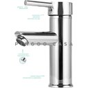 Ver imagem 5 de Torneira para banheiro cascata Misturador Monocomando Baixa Xingu Pingoo.casa - Cromado - Cromo - Pr