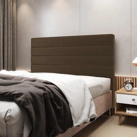 Cabeceira Atlas 160 para Cama Queen N-029 Veludo Capuccino Aradecor