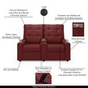 Ver imagem 4 de Poltrona do Papai Reclinável Cinema 2 Lugares Manual Baú Usb Haifa F05 Facto Vermelho - Lyam Decor