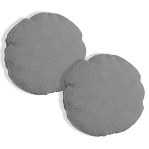 Kit 2 Almofadas Bolacha Redonda Cookie Boucle Cinza Escuro