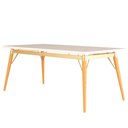 Ver imagem 2 de Mesa Jantar Netuno 6 Lugares 180x90 Cm Pés Madeira Metal Vidro Branco