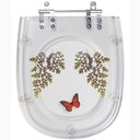 Ver imagem 1 de Assento Sanitário Tampa de Vaso Sabatini Transparente Decorado - Borboleta Vermelha