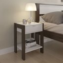 Ver imagem 1 de Mesa de Cabeceira Multimóveis Cr35003 Branca/nogal