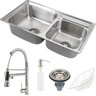 Cuba para Cozinha Pia Dupla com Acessórios Ticunas e Torneira Misturador Monocomando Gourmet Munim - 1