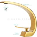 Ver imagem 5 de Torneira para banheiro Misturador Monocomando baixa Itapecuru Pingoo.casa - Dourado