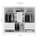 Ver imagem 3 de Guarda Roupa Casal com Espelho 6 Portas 6 Gavetas Madrid TCIL Cinamomo/Off White